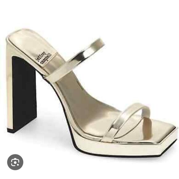 Jeffrey Campbell Hustler Platform Sandal Size 8.5 Square Toe Higheel display - Picture 4 of 16